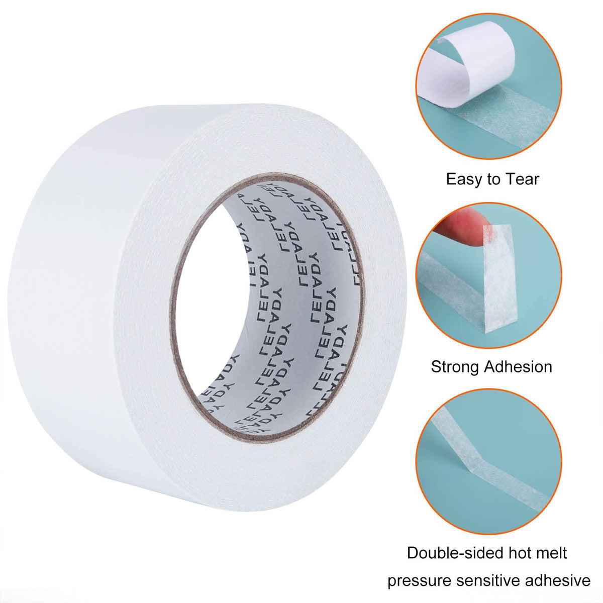 LELADY Double Sided Tape 2 Inch x 40 Yards- 1 Roll Double-Sided Adhesive Sticky Tape, High Adhesive Double-Sided Tape, for Arts, Crafts, Office School Stationery Supplies