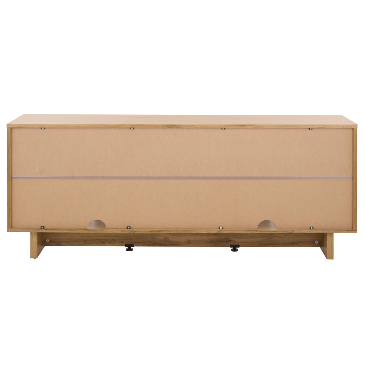 SAFAVIEH Quaid TV Stand for up to 65" Flatscreen, Oak Finish, 4 Doors, Entertainment Media Console (MED3103C)