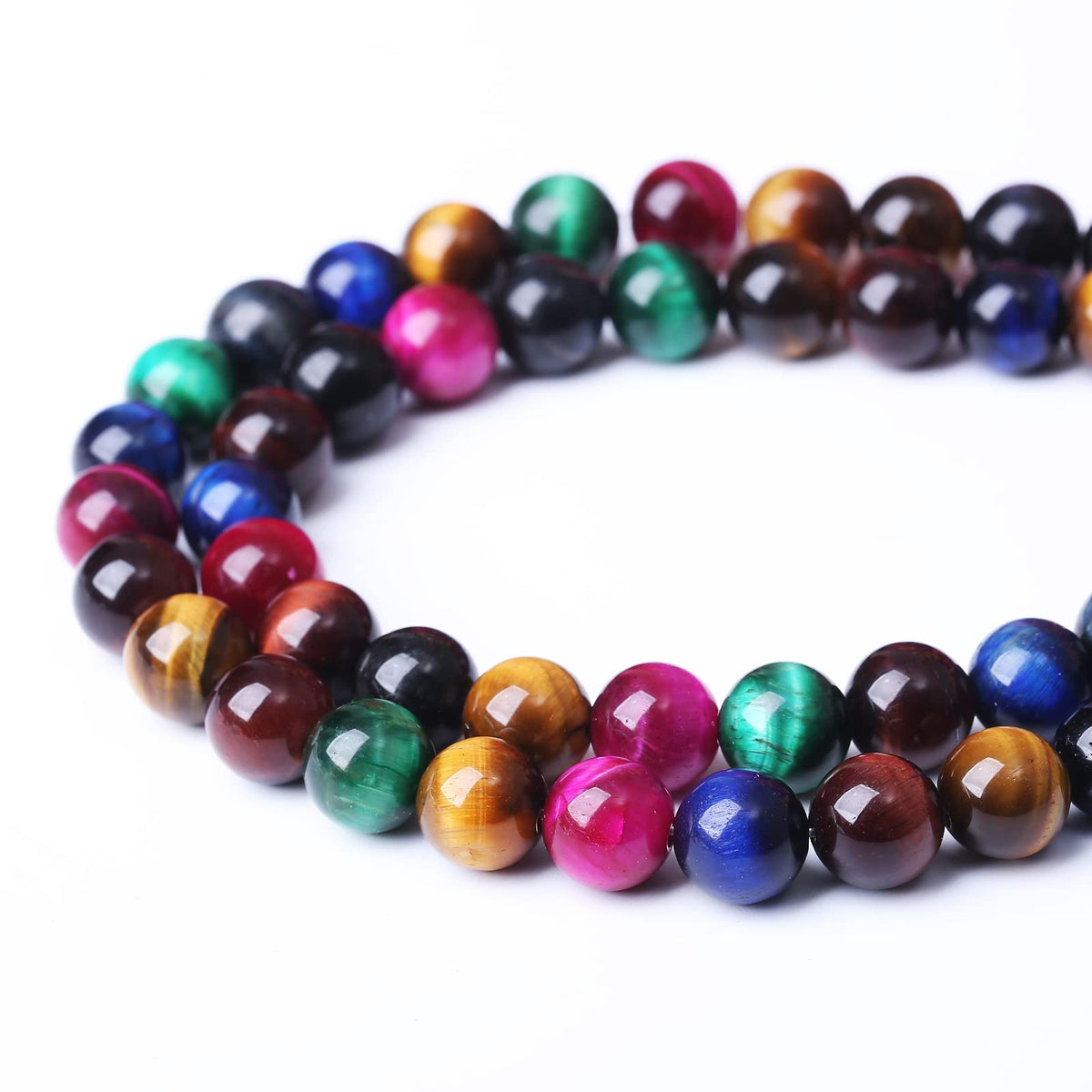 90PCS 4MM AAA Colorful Tiger Eye Stone Beads Natural Gemstone Bead Crystal Healing Energy Jewelry Making DIY 15 inches