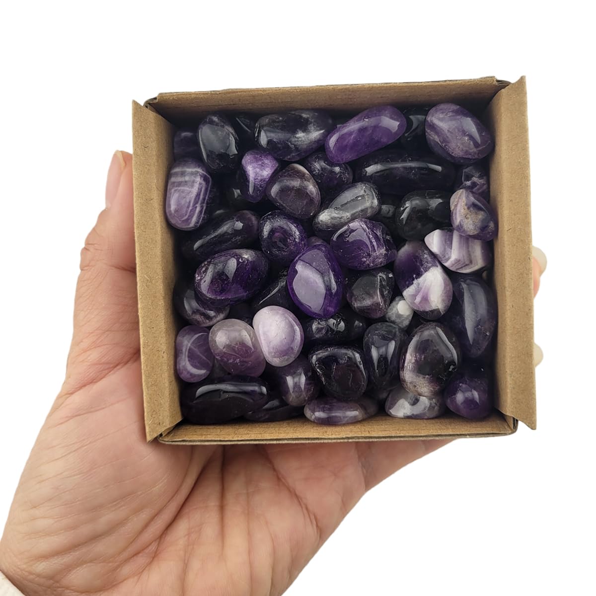 1,000 Carats Amethyst Handpicked Tumbled Stones Crystals Chips Bulk Pocket Stones for Healing, Reiki, Meditation, Witchcraft and Home Decorations (Amethyst)