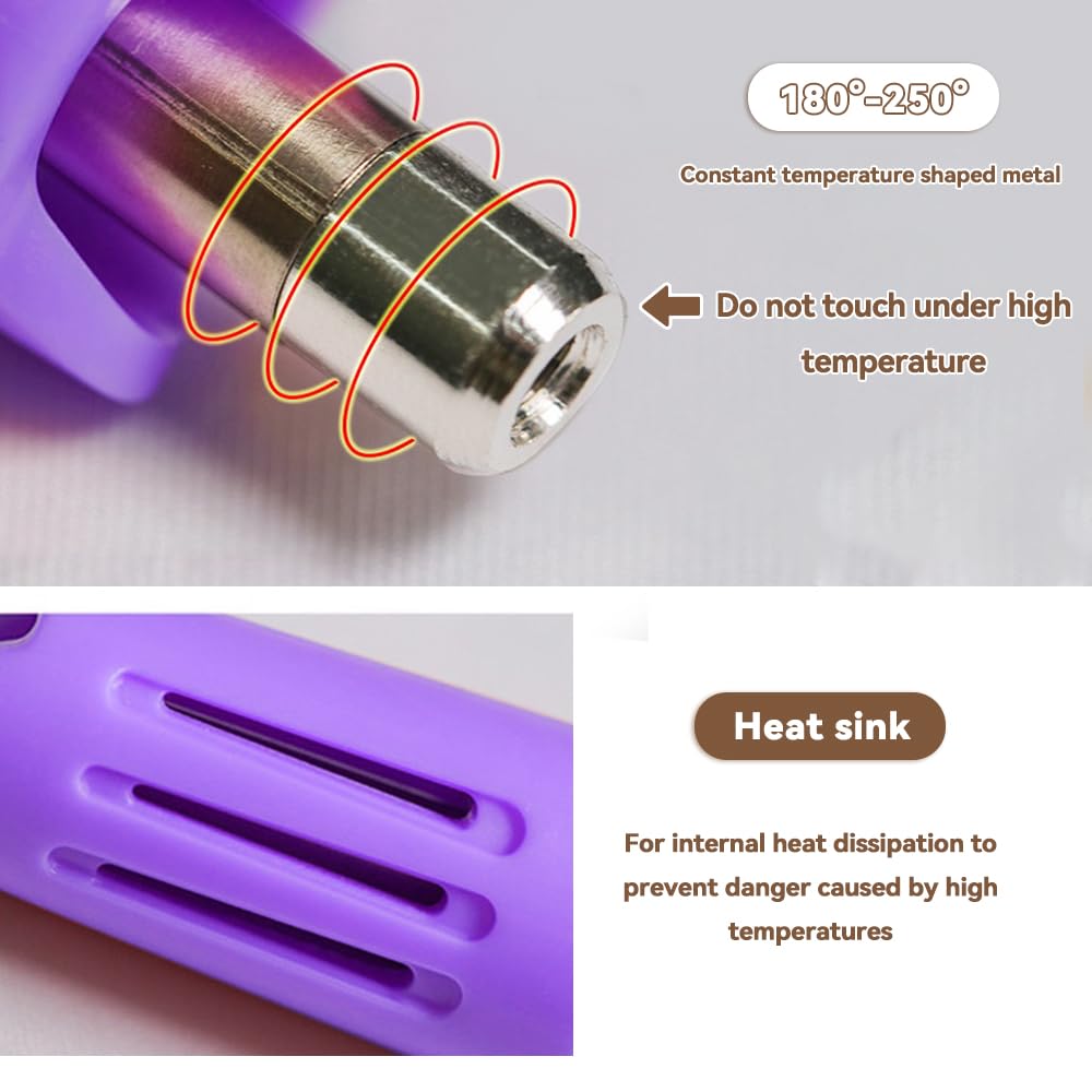 Hotfix Rhinestone Setter Applicator Hot Fix Wand Kit Tool Set with 7 Different SIzes Tips, Hot Fixed Wand Kit for Crafts Shoes Clothes Fabric Clothing ((purple))