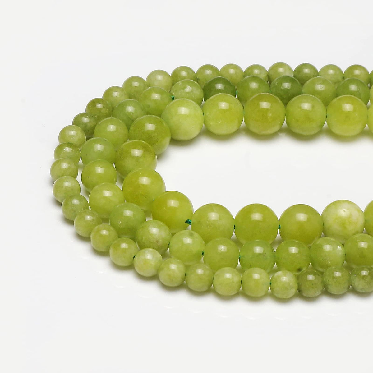 60pcs 6mm Peridot Loose Beads for Jewelry Making, Natural Semi Precious Beads Round Smooth Gemstone Spacer Beads Charms for Necklaces Bracelets