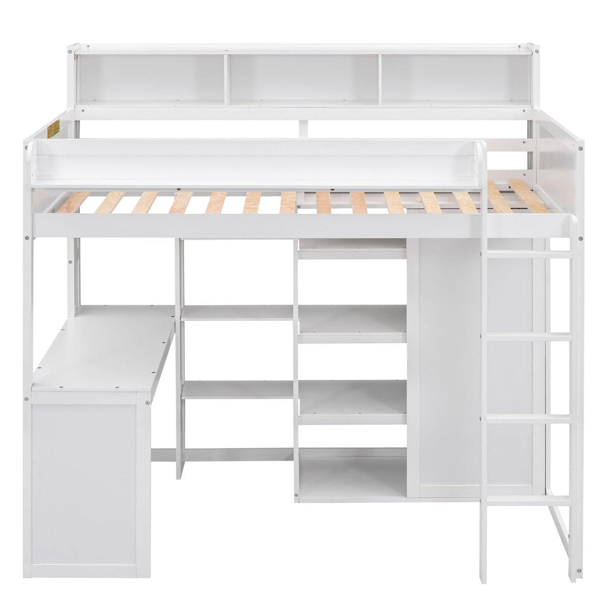 Ball & Cast Twin Size Loft Bed with Big Storage Under-Bed Desk & Staircase,Wooden Bedframe W/Integrated Wardrobe,Drawers & Shelves,Space-Saving,Modern Furniture for Boy Girl Teens Small Bedroom,Gray