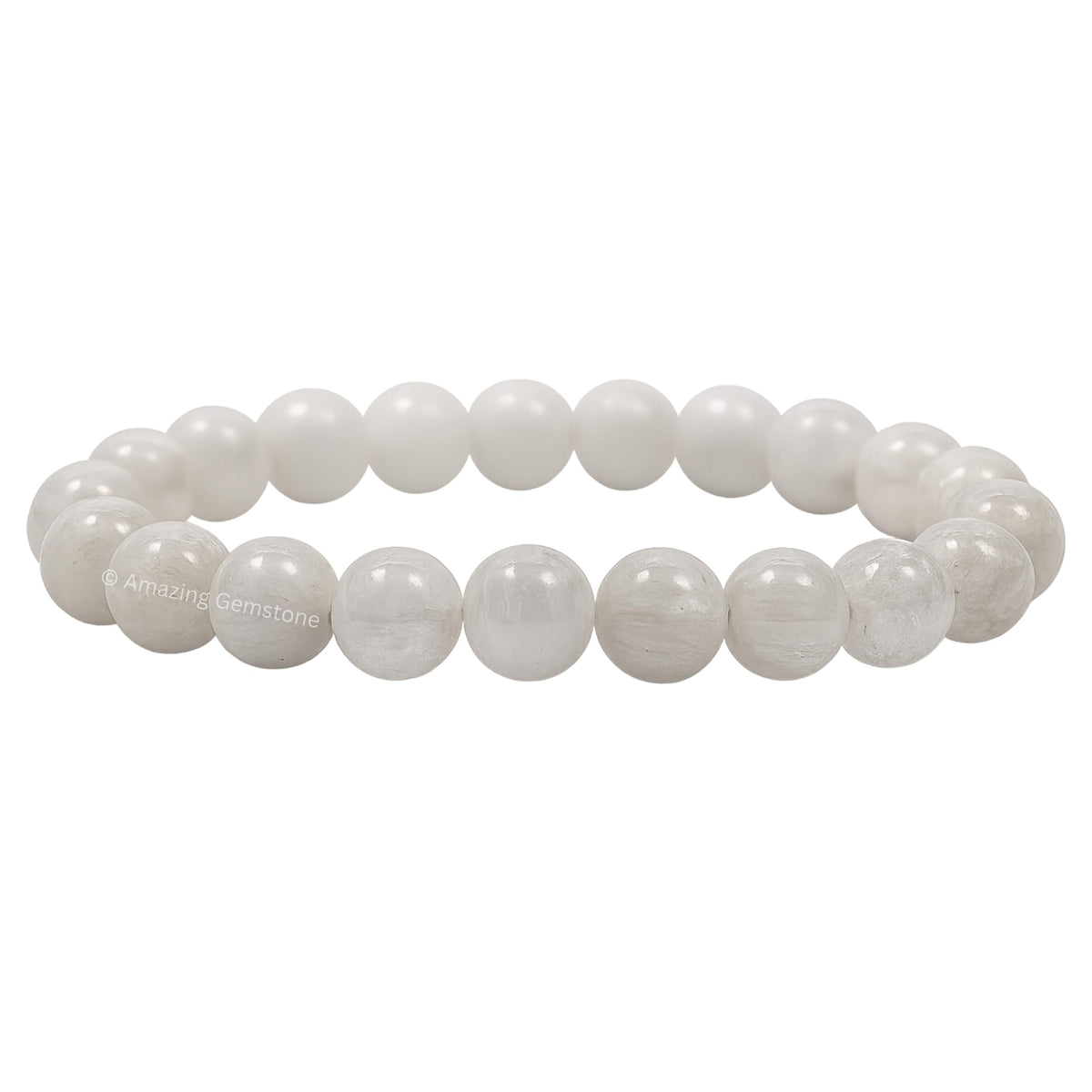 Amazing Gemstone Crystal Bracelet for Women Men's Gifts - Protection Healing Crystal Bracelet - 8mm Gemstone Beaded Stretchable Bracelet Pulseras Para Hombres Mujer Stocking Stuffers Mothers Day Gift (White Moonstone)