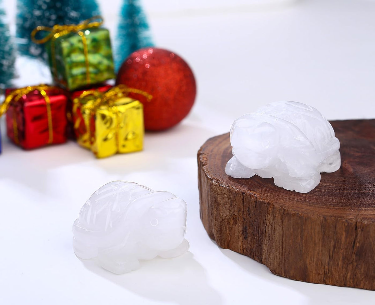 DUQGUHO 2" Travel Turtle Gift Decor Crystals Figurines Clear Quartz Crystal Best Turtles Travels Gifts for Women Traveling Travelers Cute Decorations