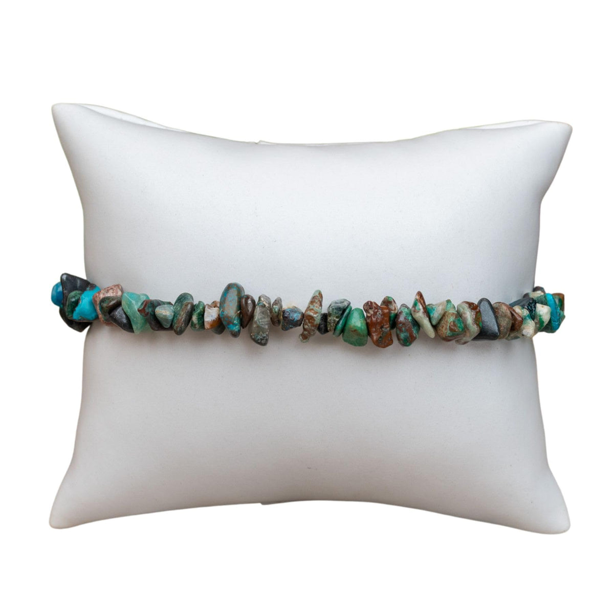 Down To Earth Chrysocolla Natural Gemstone Bracelets, Chakra Crystal Healing Chip Stretch Bracelets, Gemstone Polished Irregular Crystals, Crystal Irregular Chips Beads Stretch Bracelets (Chrysocolla)