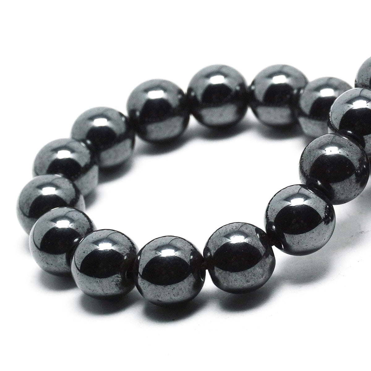DIQIO Natural Hematite Beads for Jewelry Making - Stone Beads Gemstone Beads for Bracelets, 6mm Silver Round Loose Beads(58-60pcs, 6mm, Hematite)