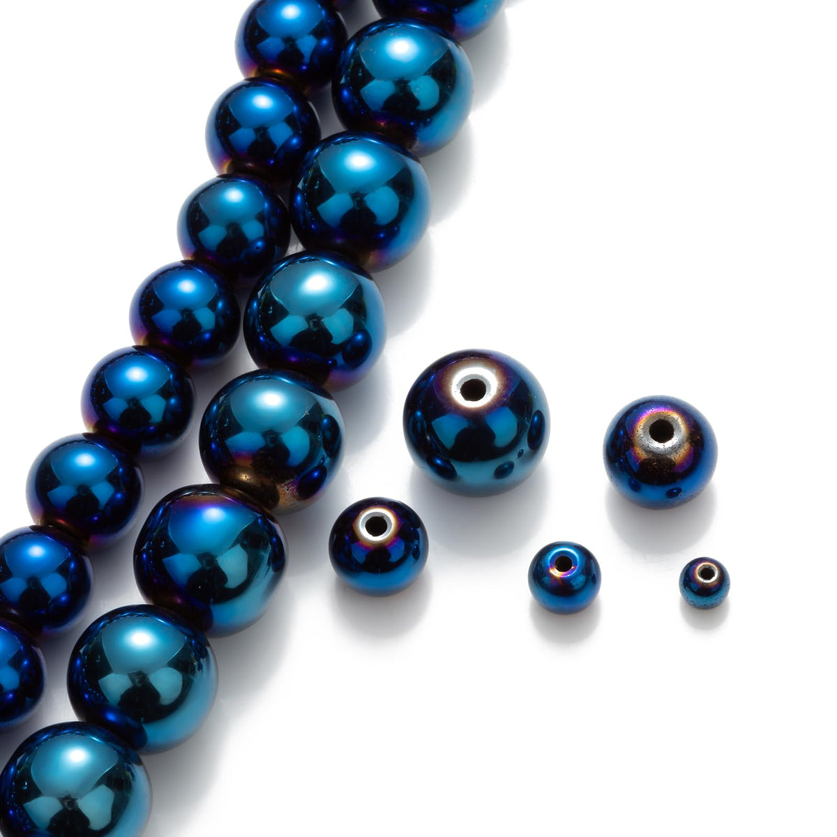 Zenkeeper 108Pcs Blue Hematite Spacer Loose Beads Bulk with Holes Handcrafted for DIY Bracelets Jewelry Making Crafts Supplies