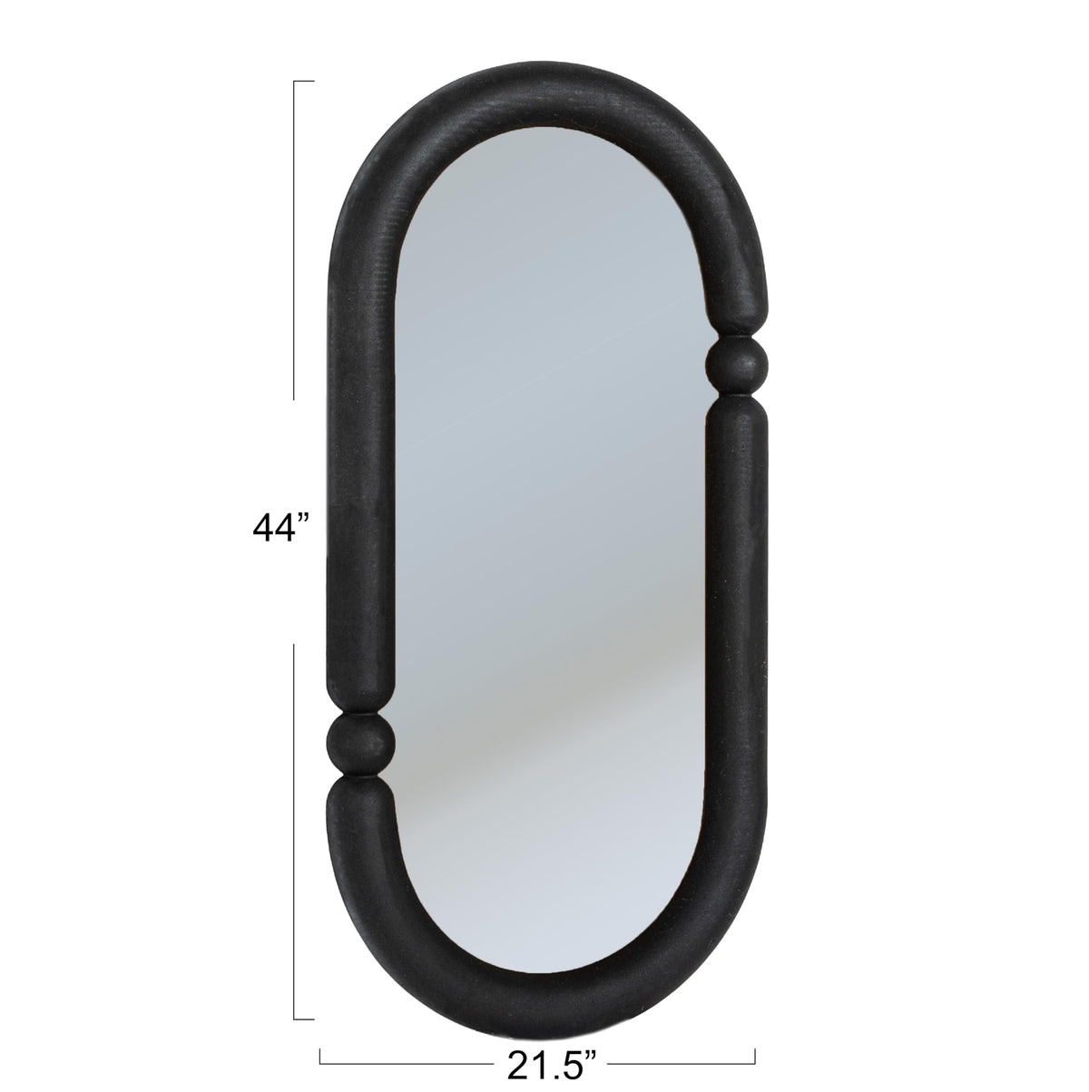 Creative Co-Op Oval Wood-Framed Wall Mirror, Black