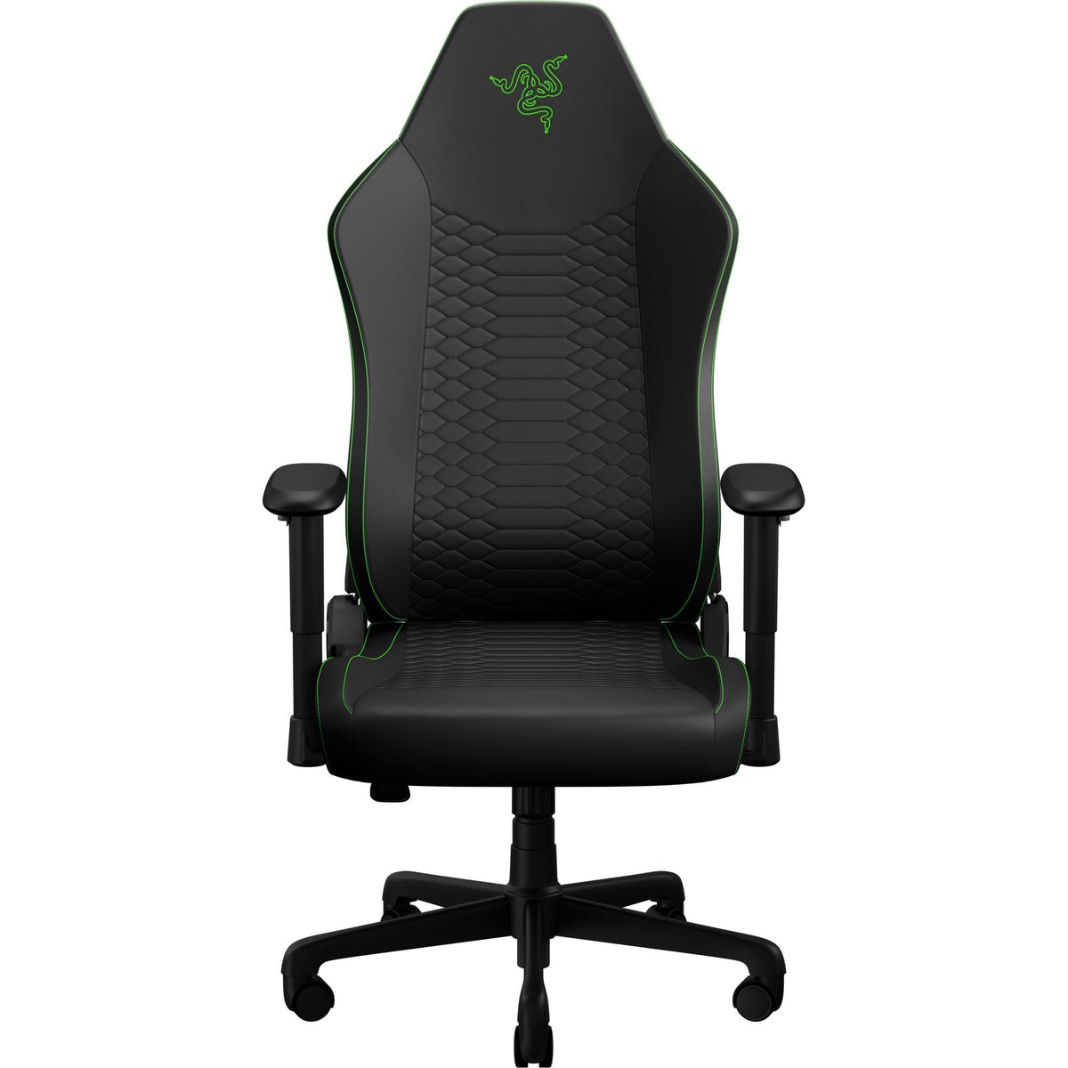 Razer Iskur V2 X NewGen Ergonomic Gaming Chair — Built-in Lumbar Support, Cooltouch Gen-2 EPU Leather, Ultra-Wide Seat Base, Adjustable 152 Degree Recline, Foam Cushions — Black/Green