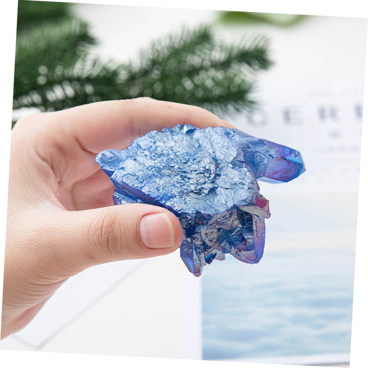 IMIKEYA 2pcs Sapphire Cluster Blue Crystal Stones Geode Specimen Drusy Geode Aquarium Crystal Stone Crystal Sculpture Spiritual Blue Healing Tumbled Gem Clusters Amethyst Cluster Mineral