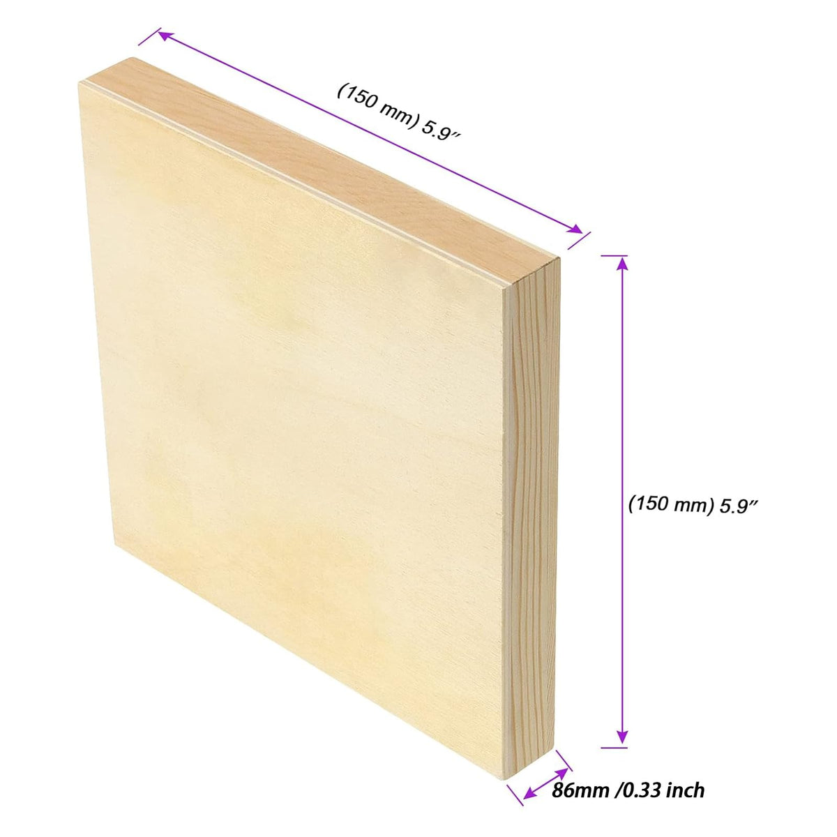 JOIKIT 20 Pack 5 x 5 Inch Wood Canvas Panels, 0.86cm Thick Wooden Canvas Board Unfinished Wood Cradled Painting Panel Boards, Artist Wooden Canvases for Burning, Pouring, String Art, Crafts