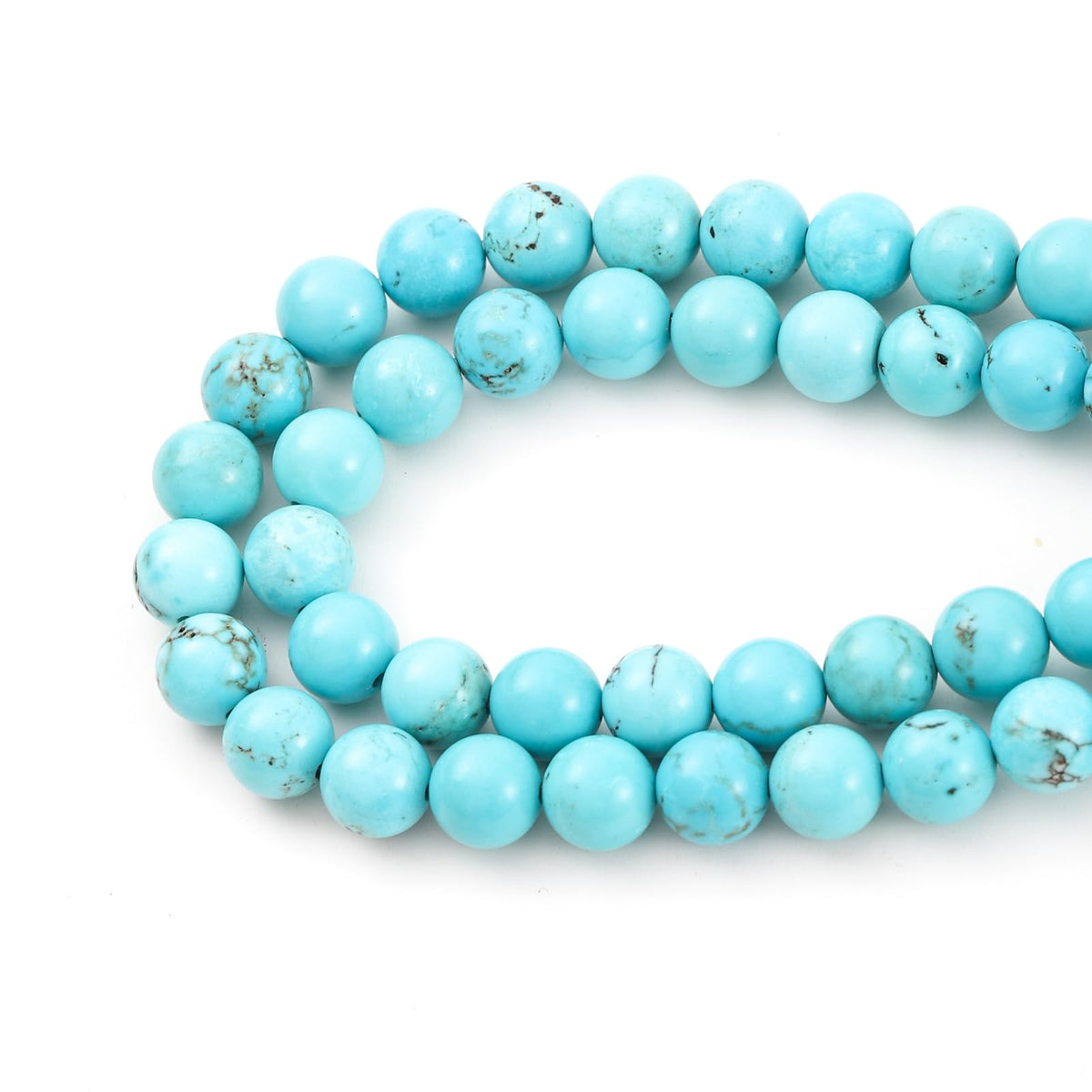 8mm 45pcs DIY Natural Turquoise Stone Beads Round Healing Crystal Gemstone Loose Beads for Jewelry Making Handmade Bracelet Necklace