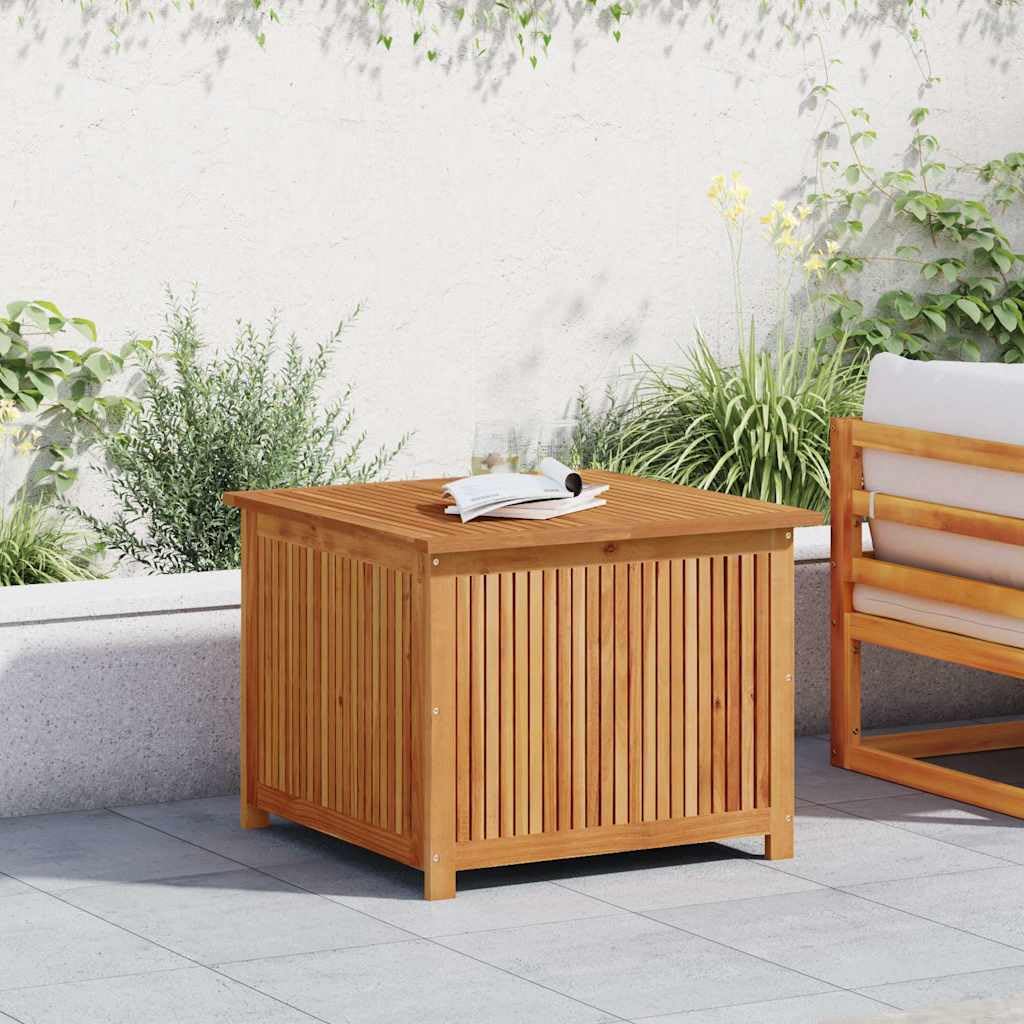 RCODSSK Solid Acacia Wood Patio Storage Box, 29.5x29.5x22.8 Inch Wooden Storage Box for Cushions, Pillows, and Garden Tools, with Water-Proof Bag for Indoor Outdoor Use