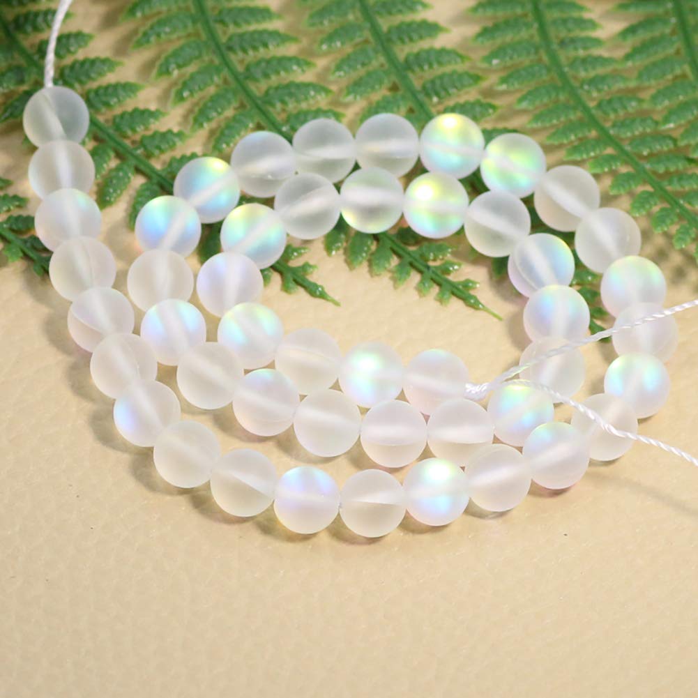 UUYYEO Matte Crystal Glass Beads Mermaid Aurora Moonstone Beads for Jewelry Making 4 mm 200 pcs