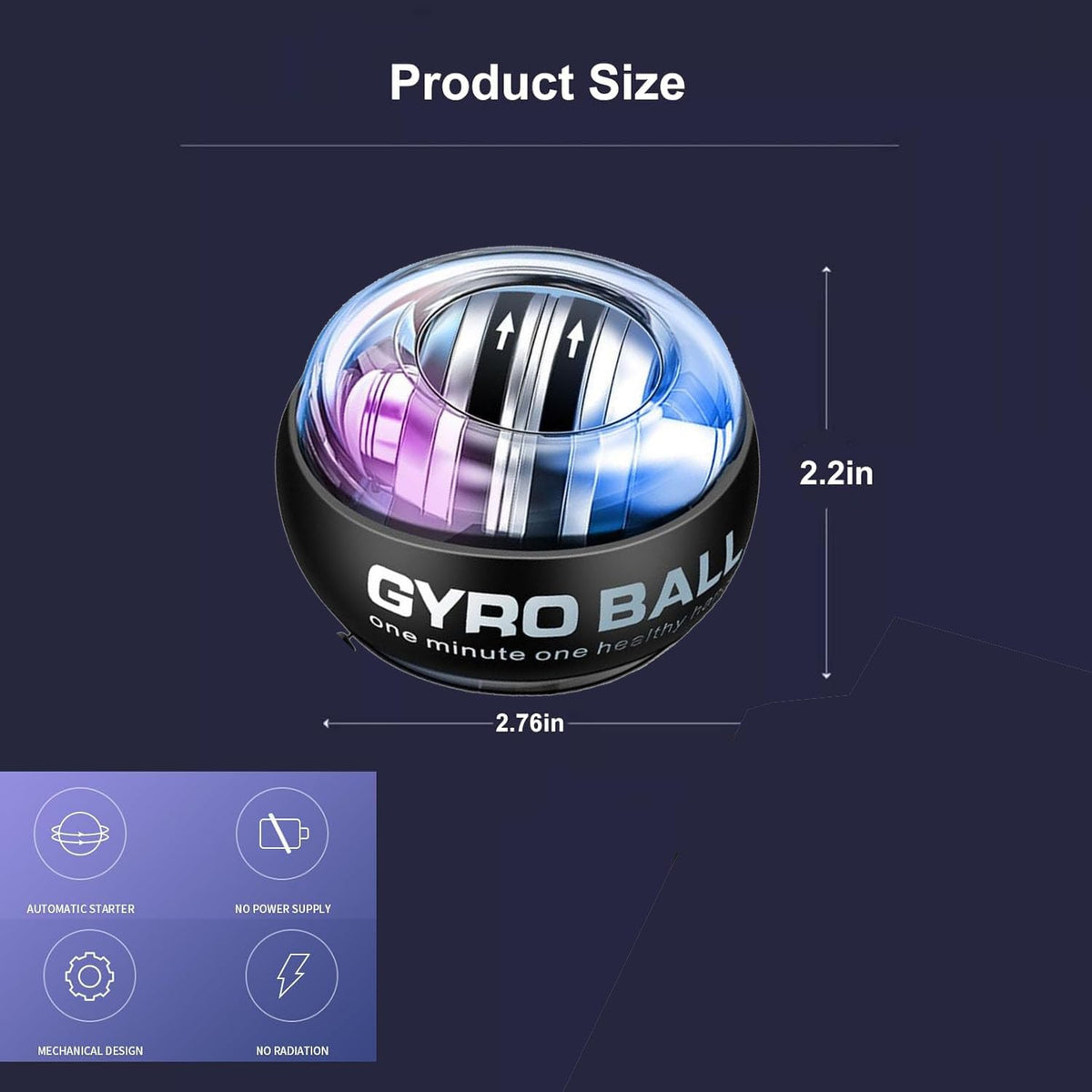2026 New Curaball Torque Ball, Curaball Hand Exerciser, Gyro Ball with LED Lights and Portable Case, Hand Gripper Strengthener, Grip Strength Trainer for Strengthen Arms,Bones and Muscles (black1)