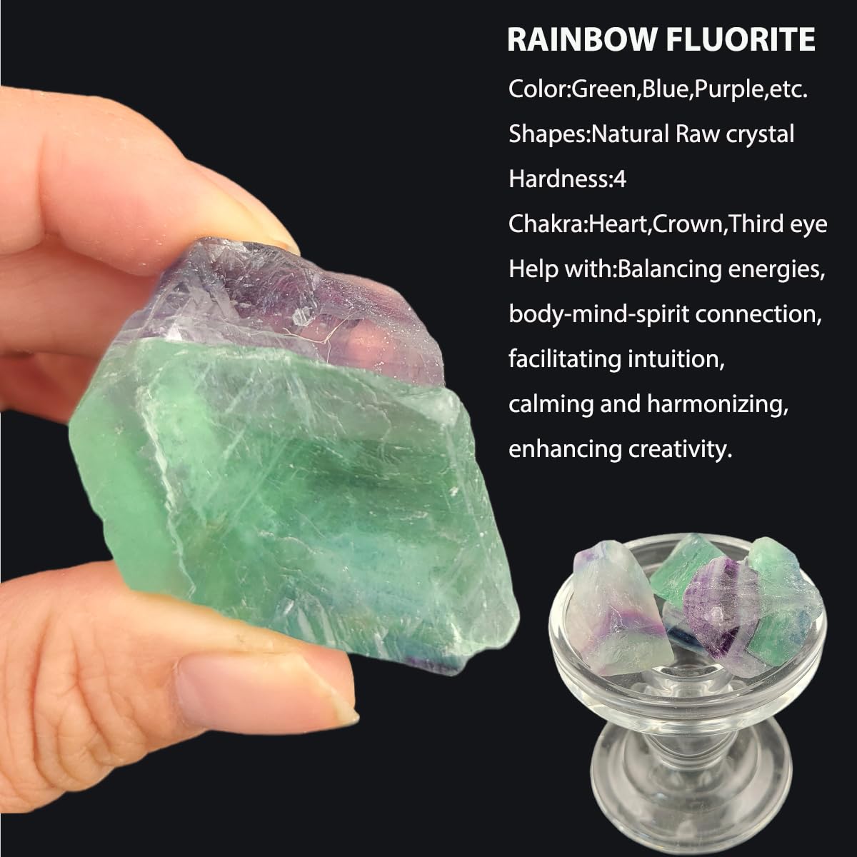 3-5Pcs Natural Raw Crystals 1''-2'' Rough Rainbow Fluorite Rocks for Tumbling Polishing Cabbing Gemstones Crystals and Healing Stones for Wicca Reiki,Fountian Rocks for Decorations (Rainbow Fluorite)