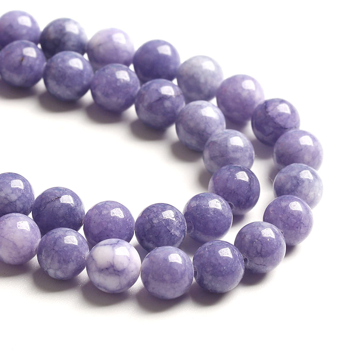 4MM 86PCS Lavender Purple Chalcedony Stone Loose Beads for Jewelry Making DIY Bracelet Necklace