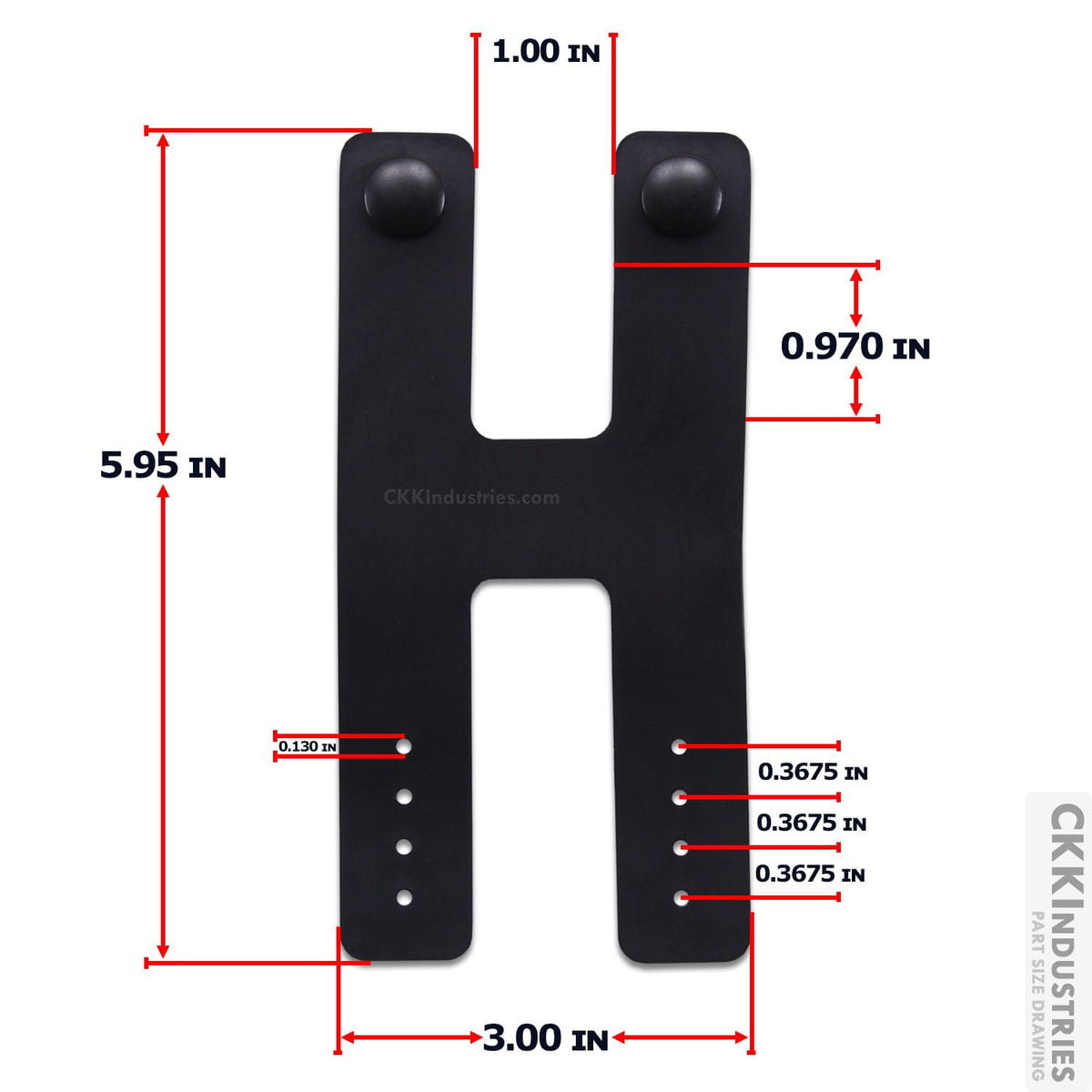 IWB Double Belt Loop - Heavy Duty Rubber – Black w/Pull-The-Dot Snaps/Durable Caps & Mounting Hardware - Belt Loop for IWB Carry - (Fit 1.25-2.00 Inch Belts (Adjustable)