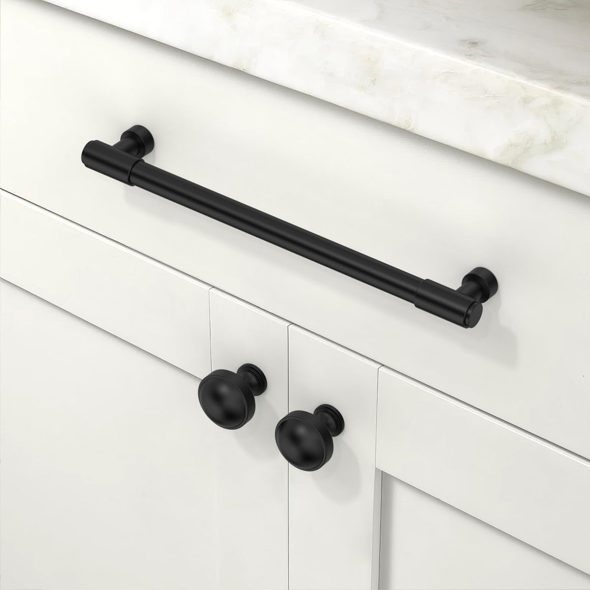 Talentedeco 10 Pack Matte Black Cabinet Pulls 7.5 Inch(192mm) Kitchen Cabinet Handles Cabinet Hardware for Drawer Pulls