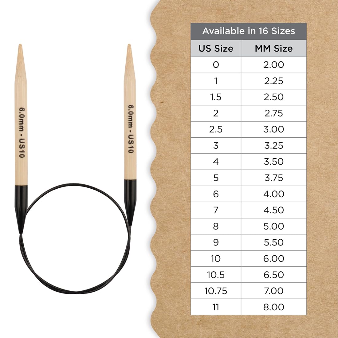 Knitter’s Pride Bamboo Luxe Fixed Circular Needles 24"" (60cm) – US Size 10 (6mm)