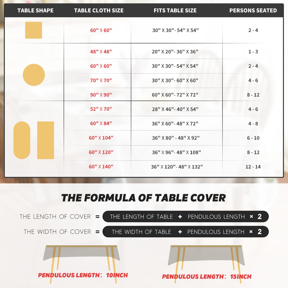 Horaldaily Halloween Tablecloth 60×84 Inch Rectangular, Castle Tree Scary Themed Beige Washable Table Cover for Party Picnic Dinner Decor