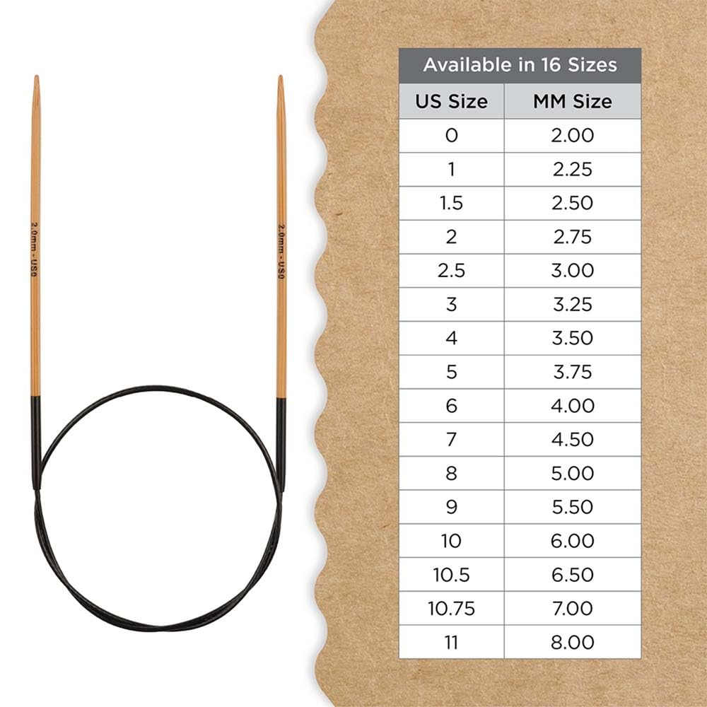 Knitter’s Pride Bamboo Luxe Fixed Circular Needles 40"" (100cm) – US Size 10.5 (6.5mm)