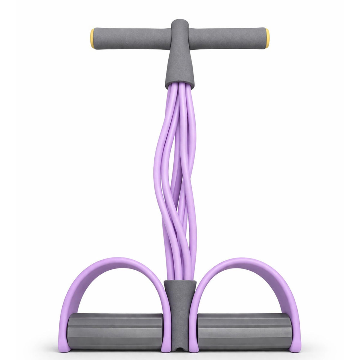 New 6-Tube Foot Pedal Puller Resistance Bands with Handle, Multifunction Tension Rope, Elastic Yoga Pedal Puller for Home Fitness and Body Stretching (Light Purple & Gray)