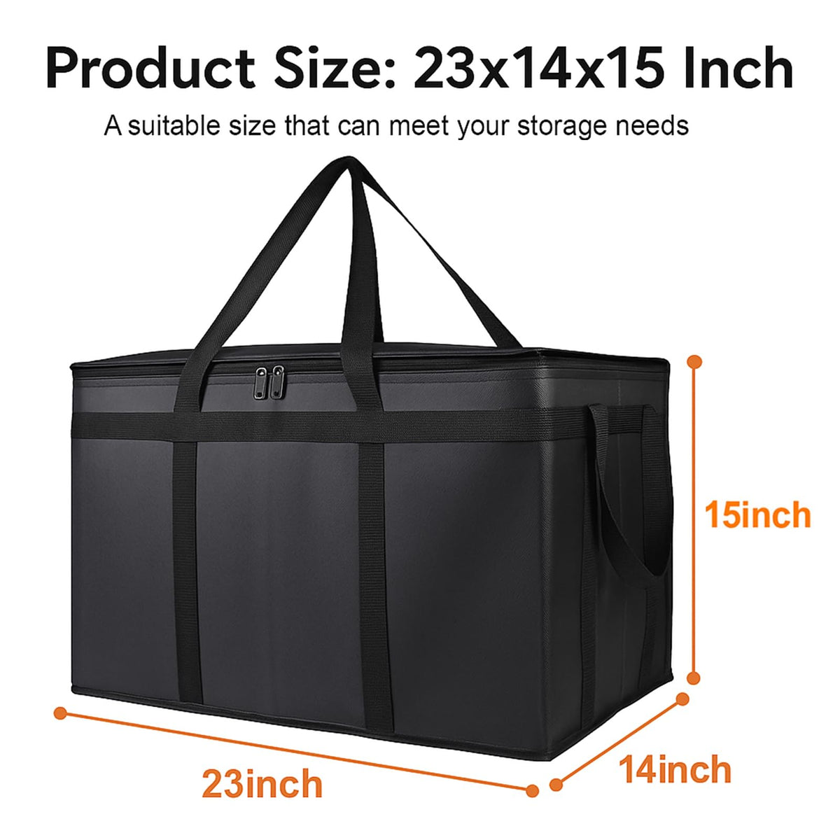 Bodaon 10-Pack Insulated Food Delivery Bag, XXXL Catering/Pizza Cooler Bags, Rideshare Delivery Bag, Thermal Cold/Hot Styrofoam Carrier for Travel/Shopping/Car, Warmer/Frozen