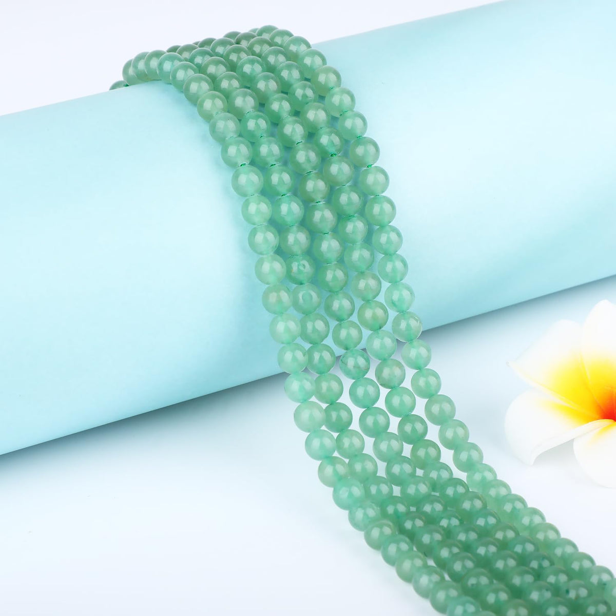CMBYN Natural Stone Beads Round Genuine Real Stone Beading Strand Loose Gemstones DIY Smooth Bead for Bracelet Necklace Earrings Jewelry Making (Green Aventurine, 6mm 60 Pieces)