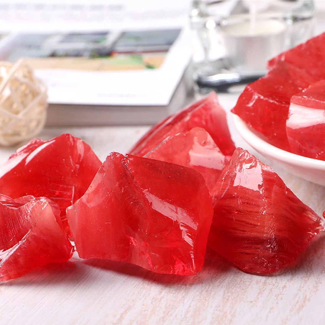 Red Quartz Raw Crystals, Large 1.25-2.0" Healing Crystals Natural Rough Stones Crystal for Tumbling, Cabbing, Fountain Rocks, Decoration, Polishing, Wire Wrapping, Wicca & Reiki