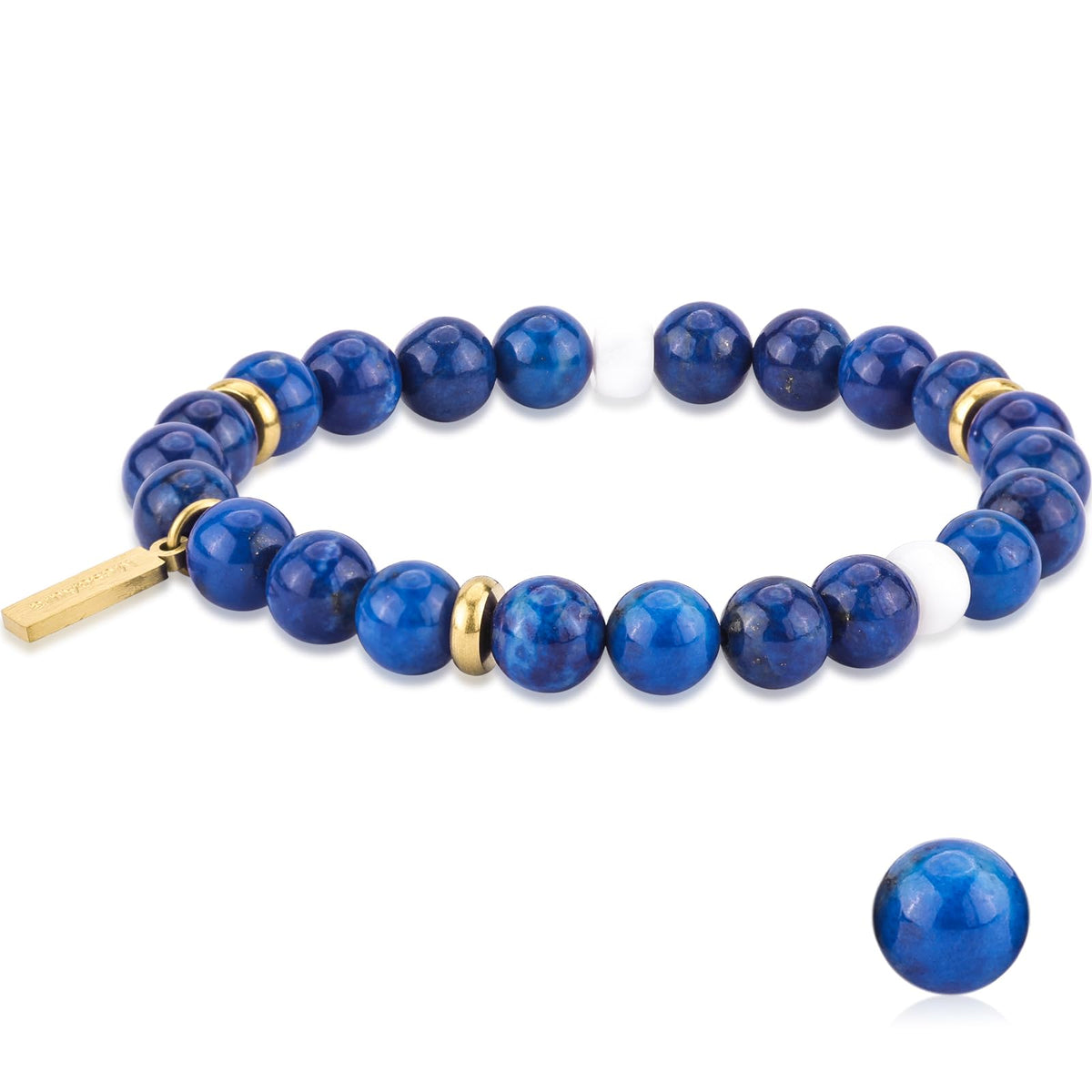 MesoAura Natural Garnet Bracelet – handmade Crystal Healing Jewelry for Women & Men – Root Chakra Balance, Vitality & Courage Energy Stone – Zodiac Capricorn Aquarius – Spiritual Gemstone Beaded Bracelet (Third Eye Chakra – Lapis Lazuli Fantasia bracelet)