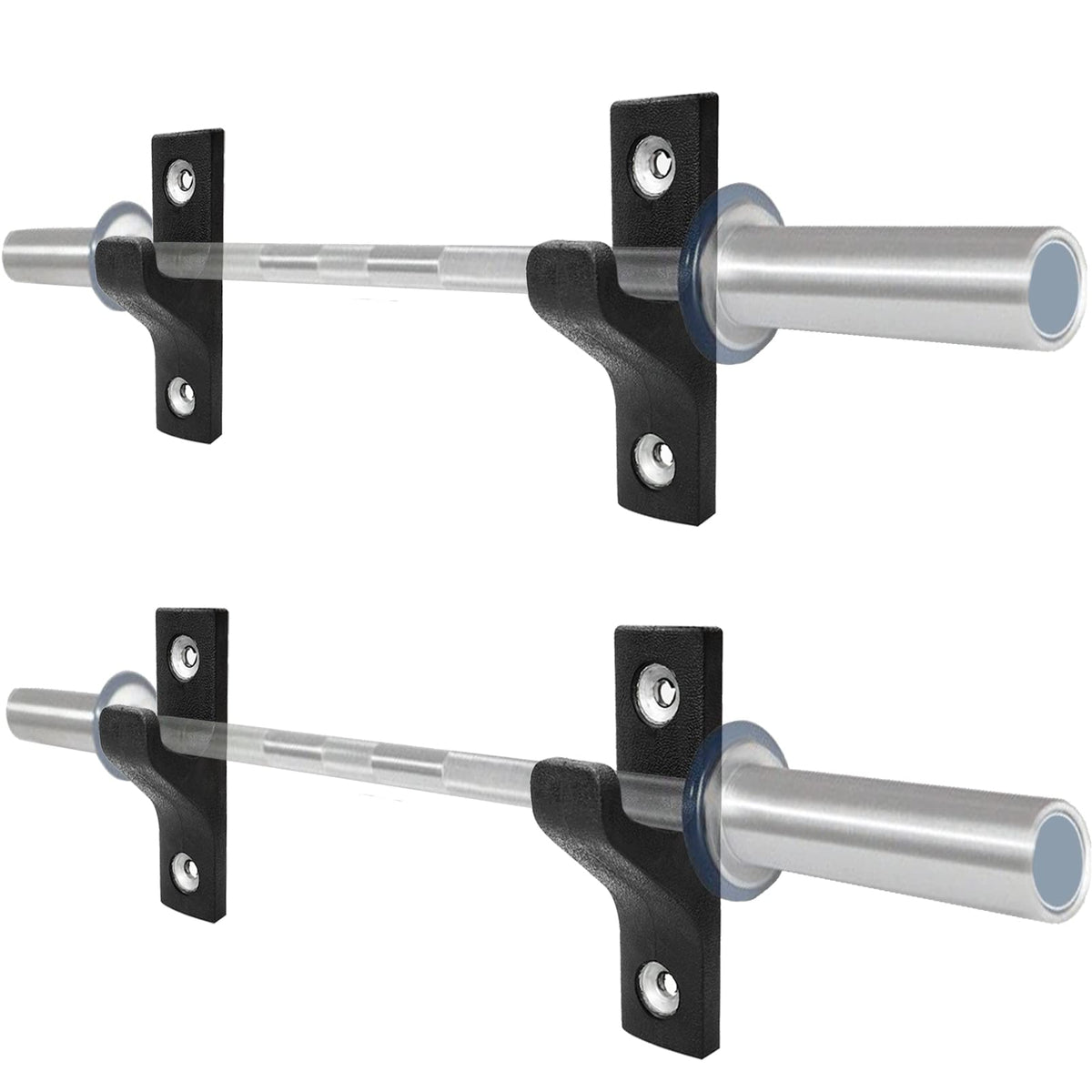 Luwint Set of 2 Single Barbell Holder Wall Mount, Horizontal Gym Bar Storage Wall Rack for Olympic and Standard Bars