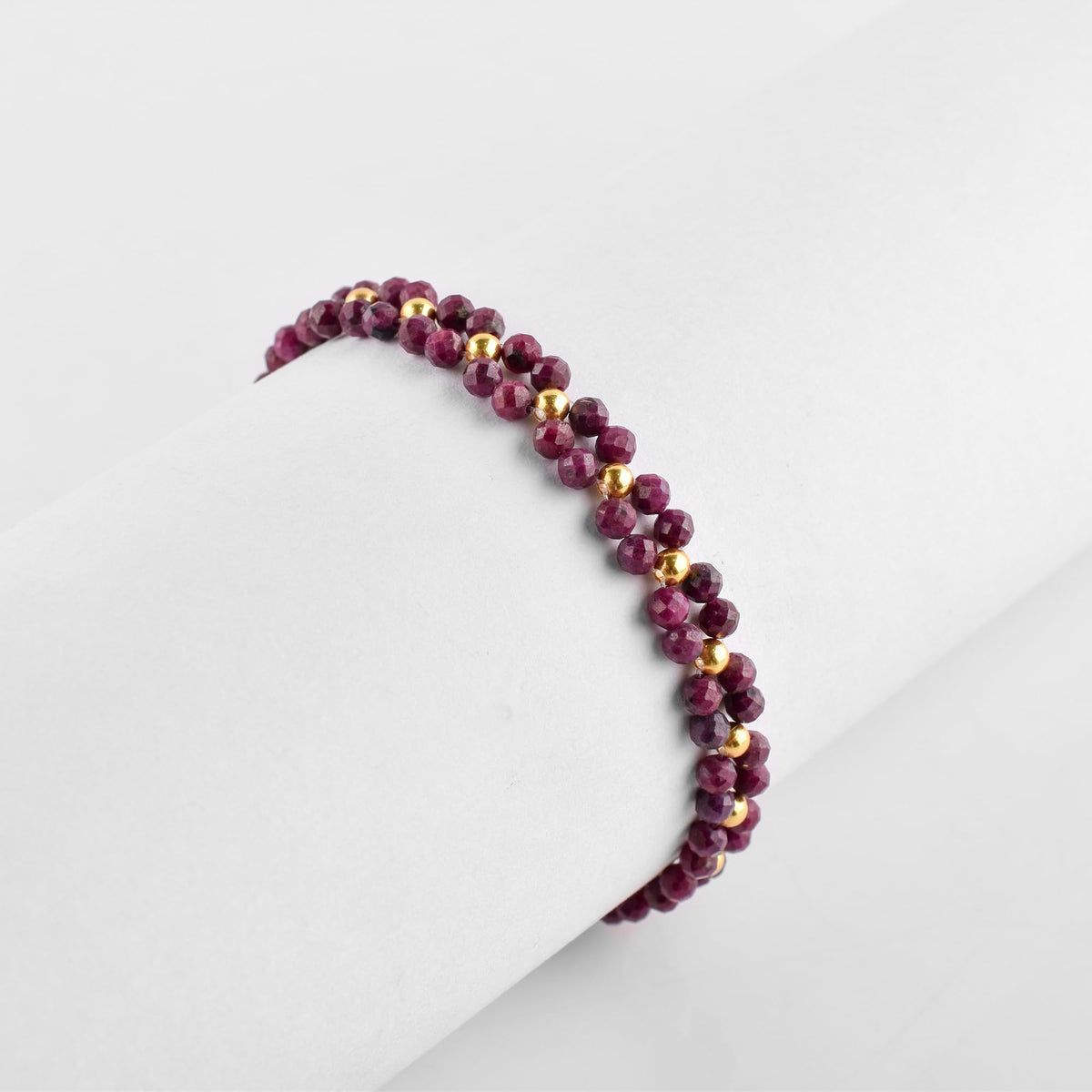 InfinityGemsArt Artisan Ruby Bracelet for Women – Natural July Birthstone Pink Gemstone, Handmade 14K Gold Plated Adjustable Chain, Dainty Chakra Jewelry, Christmas Gift for Her