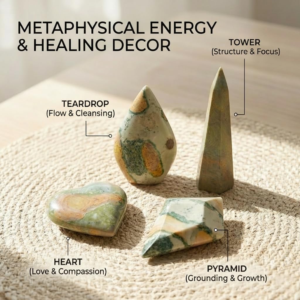 Crystal Healing Nature stromatolite Fossil Gemstone, 1.8 Billion Year Old Natural Algae Ancient Stone, Teardrop-Shaped Stromatolite Fossil for Zen Decor and Stress Relief Gift.