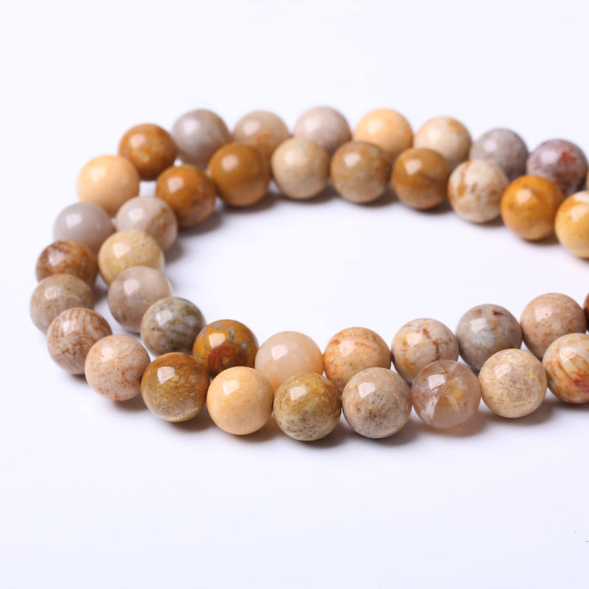 36PCS 10MM Natural Coral Jade Stone Beads Energy Healing Beads for DIY Jewelry Bracelet Necklace Making for Jewelry Making15Inch