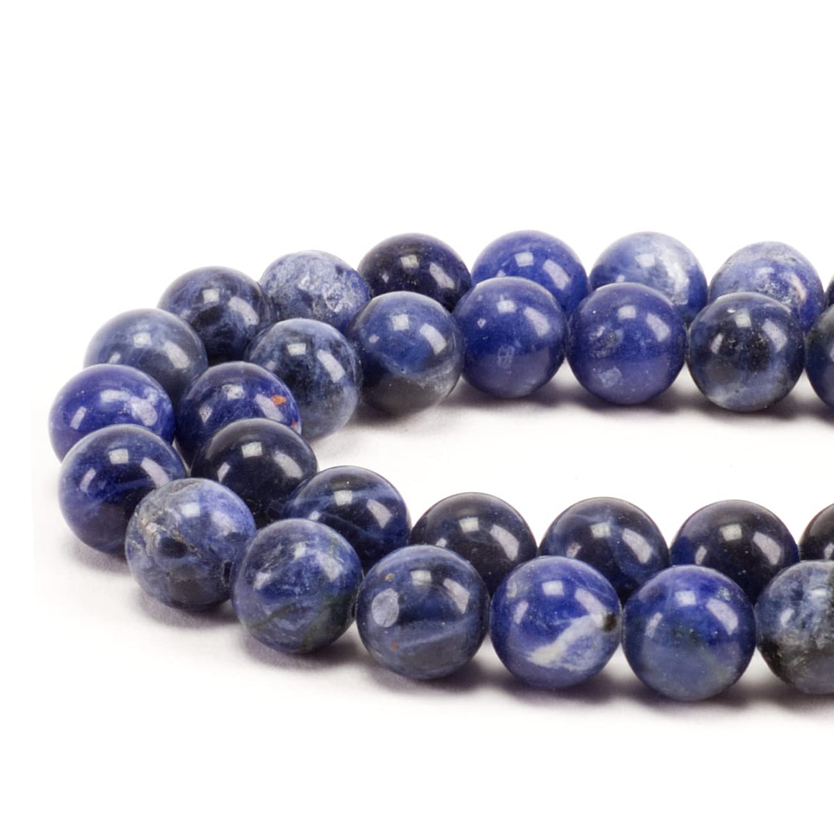 Cherry Tree Collection | 100PCS 8mm Sodalite Gemstone Round Beads for Jewelry Making | Includes Storage Box, Elastic String, and Needles