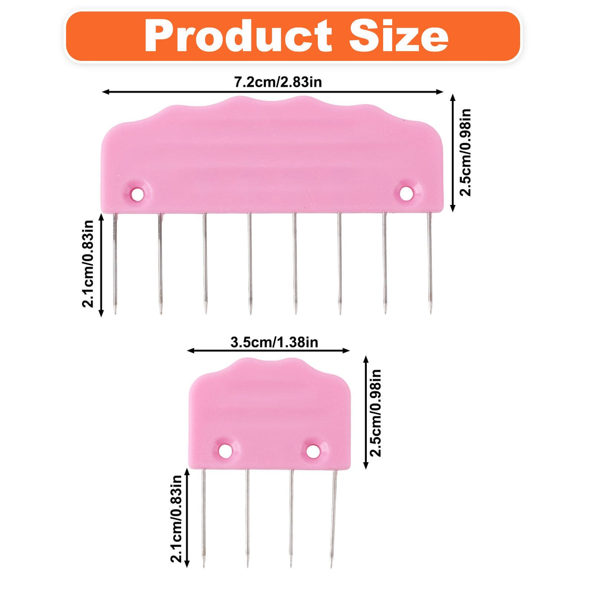 20pcs Knit Blocking Pin, Large & Small Knitting Blocking Combs for Crochet Needlepoint Blockers Board Mats for Sewing Picks Kit Lace Needlework Supplies Projects Tools Accessories (Pink, Light Blue)
