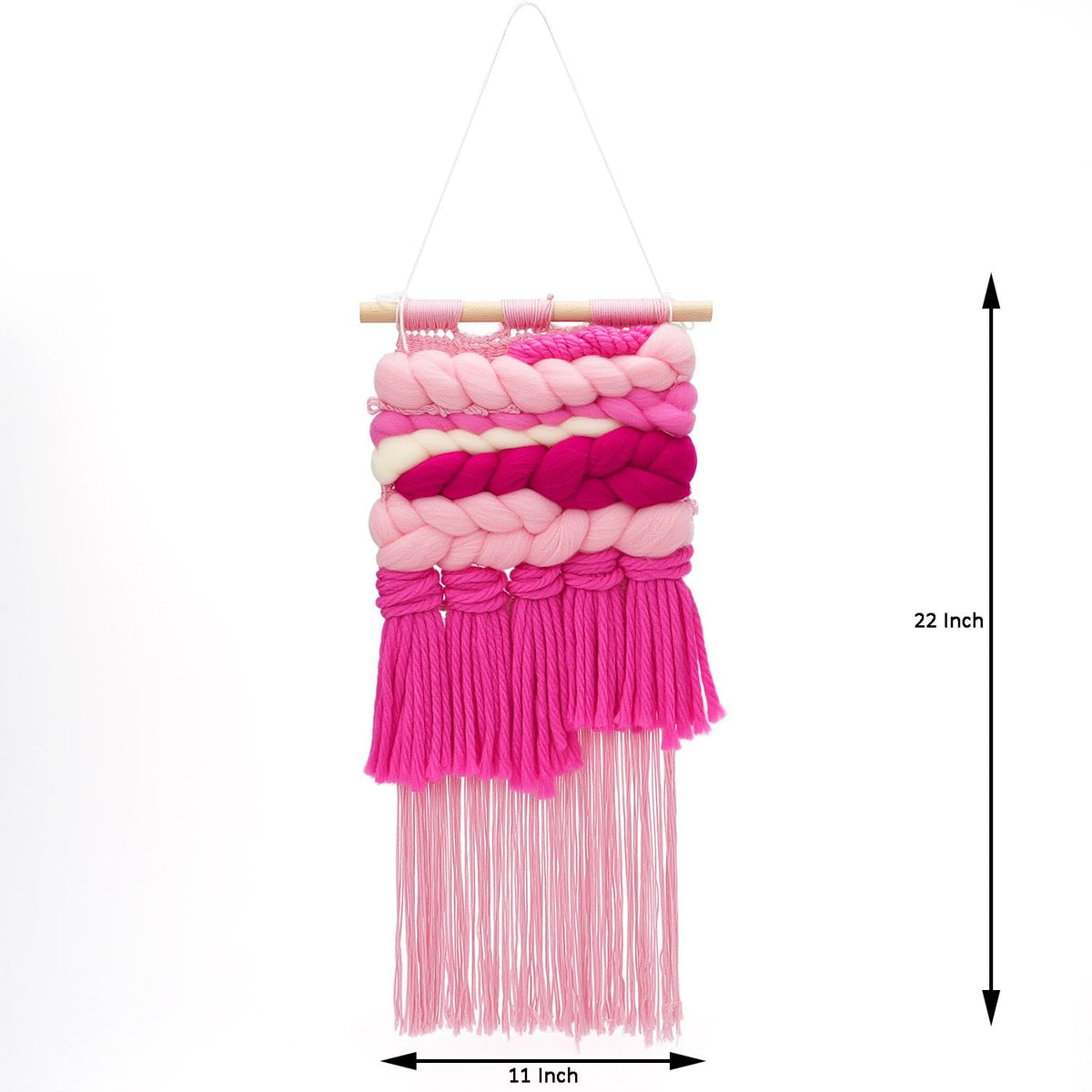 Weaving Loom for Beginners and 1 Set of Weaving Works Complete Yarn Kit with Detailed Friendly Instructions, Parents and Children in The Holiday Experience Weaving Brings Fun Pink