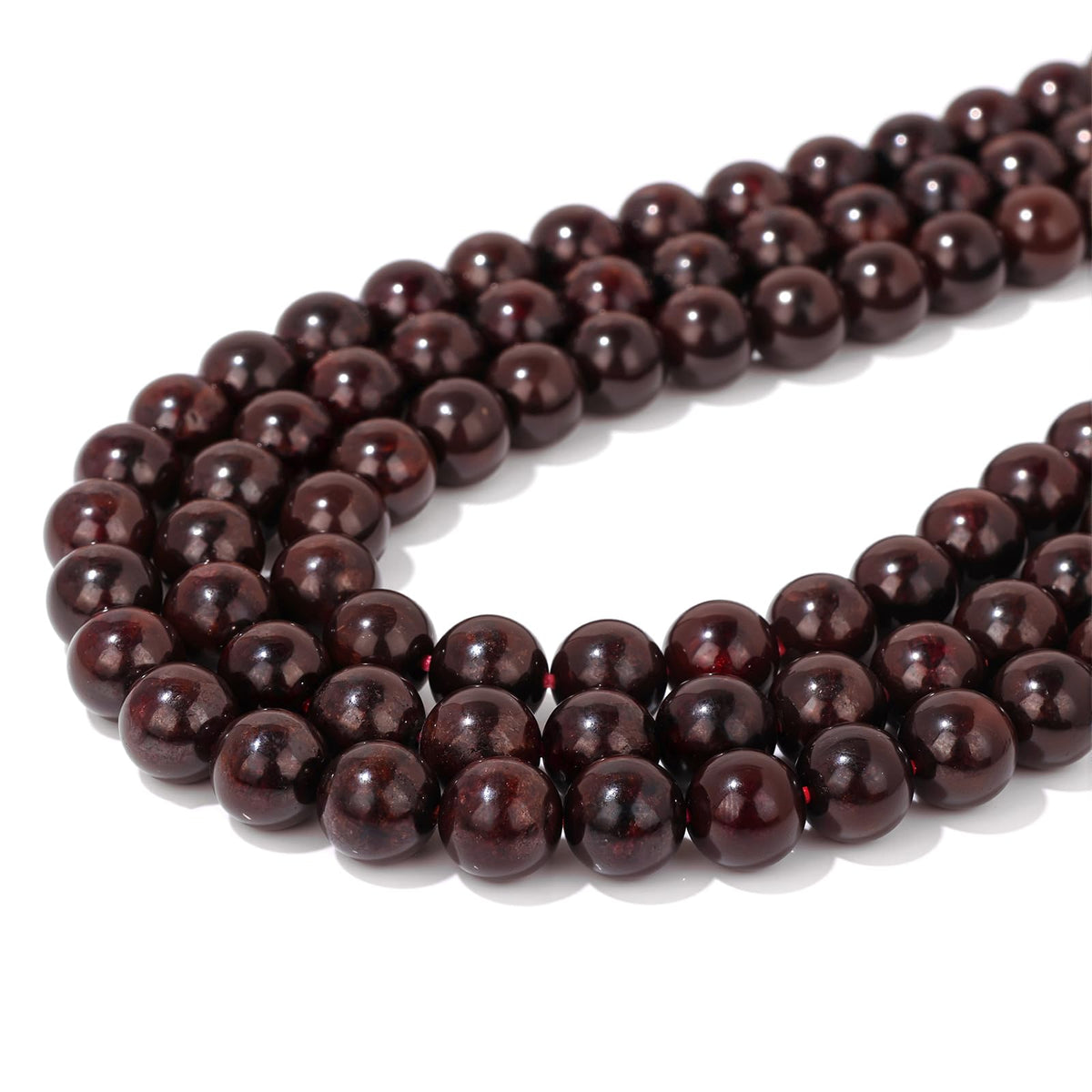 Risyfjew 50PCS 8mm Natural Dark Red Garnet Beads Gemstone Round Loose Beads for Jewelry Making Chakra Crystal Stone Beads for Bracelets Necklace Earrings Making Supplies (50pcs/Strand)