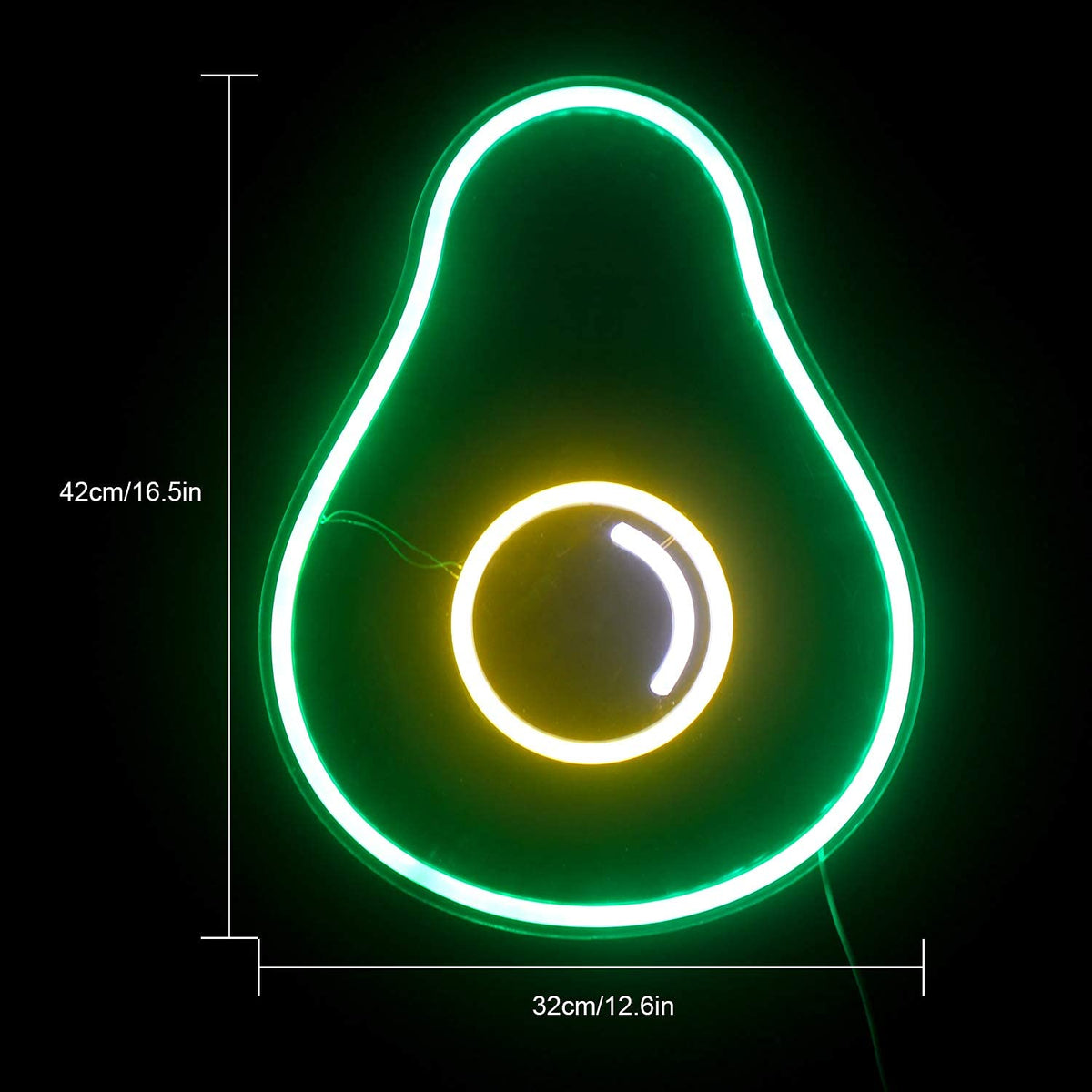 Avocado Neon Sign Green Fruit Led Light with USB Powered Switch Cute Avocado Light Up Signs for Bedroom Wall Decor Fruit Shop Store Christmas Birthday Party