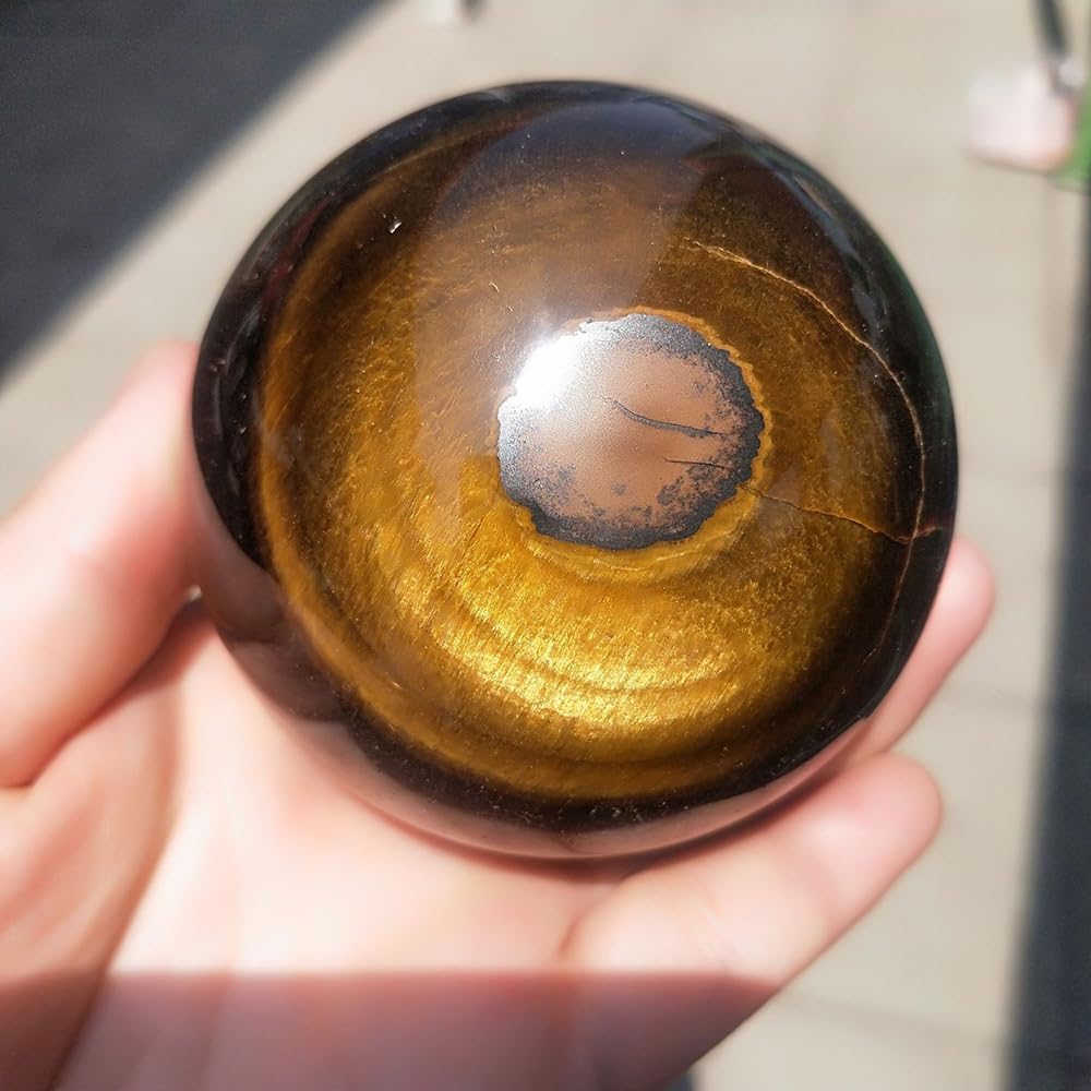 40-50mm Natural Tiger's Eye Crystal Ball, Hand Polished Tiger Eye Stone Sphere, Healing Crystal Decorative Sphere, Reiki Energy Stone Crafts, Feng Shui Home Desktop Ornament Gift