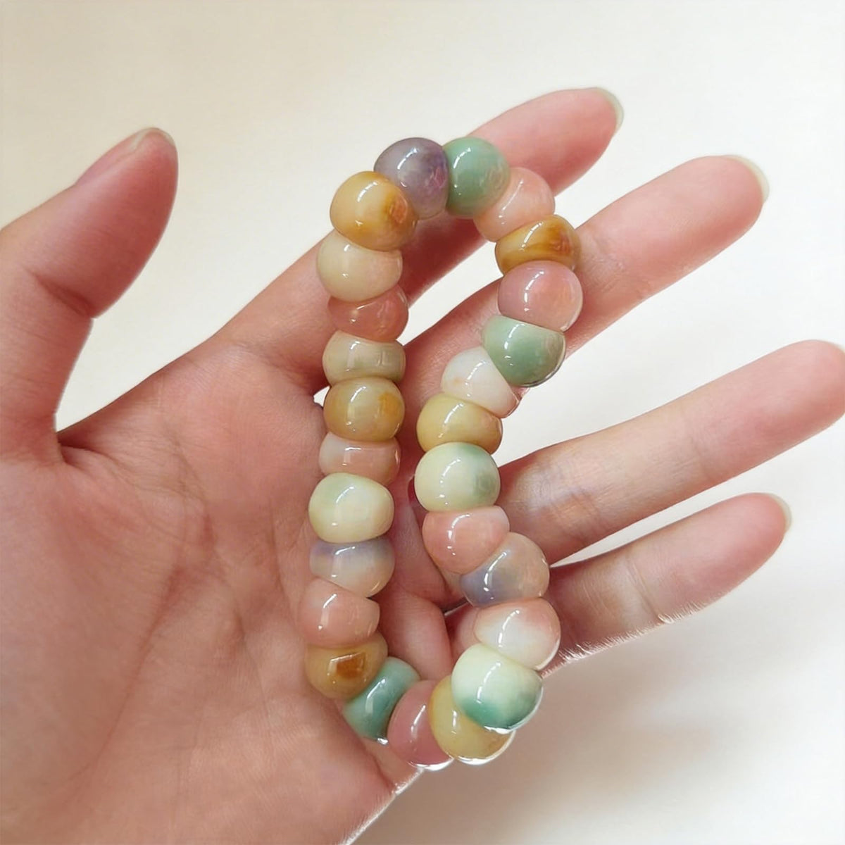 Embtrem Fidget Bracelet Natural Bodhi Seeds Beaded Bracelets Zen Fidget Stretch Bracelets Alleviate Anxiety Stress Protection Healing Bodhi Jewelry Gifts for Women Men