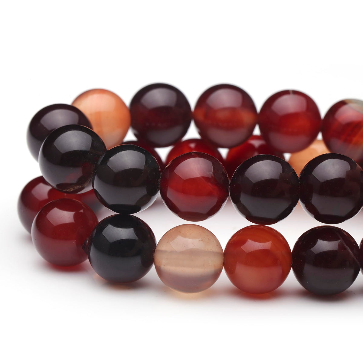 Youngbling Natural Gemstone Beads for Jewelry Making,6mm Wine Red Agate Polished Round Smooth Stone Beads Beads for Bracelet Necklace 15 Inch