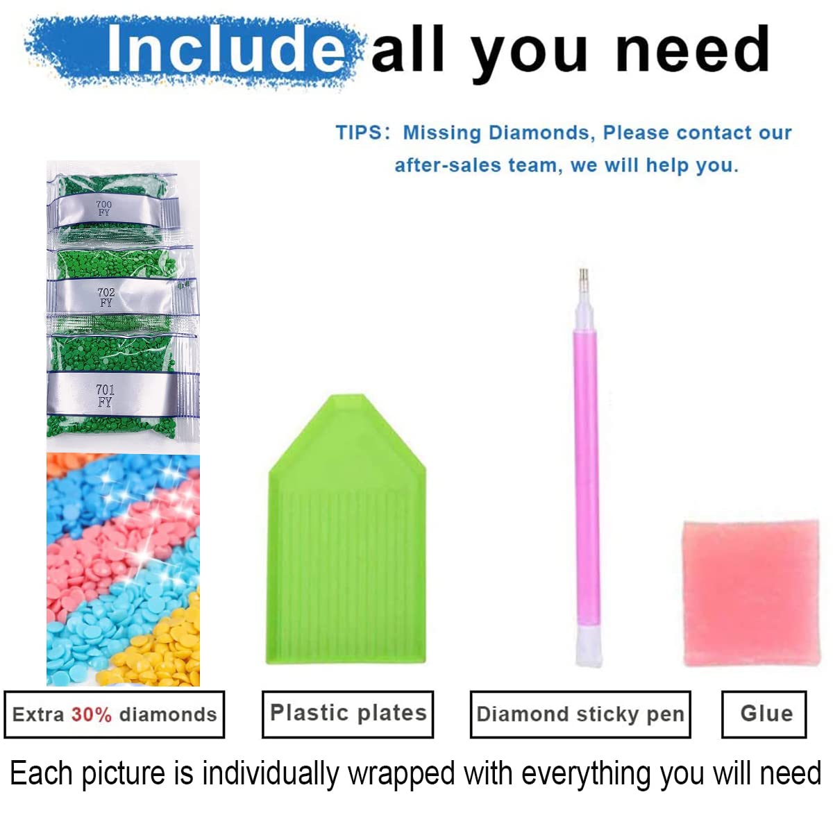 Tulips Diamond Art Painting Kits for Adults - Stained Glass Flower Round Full Drill Diamond Dots Paintings for Beginners, 5D Paint with Diamonds Pictures Gem Art Painting Kits DIY Crafts Project