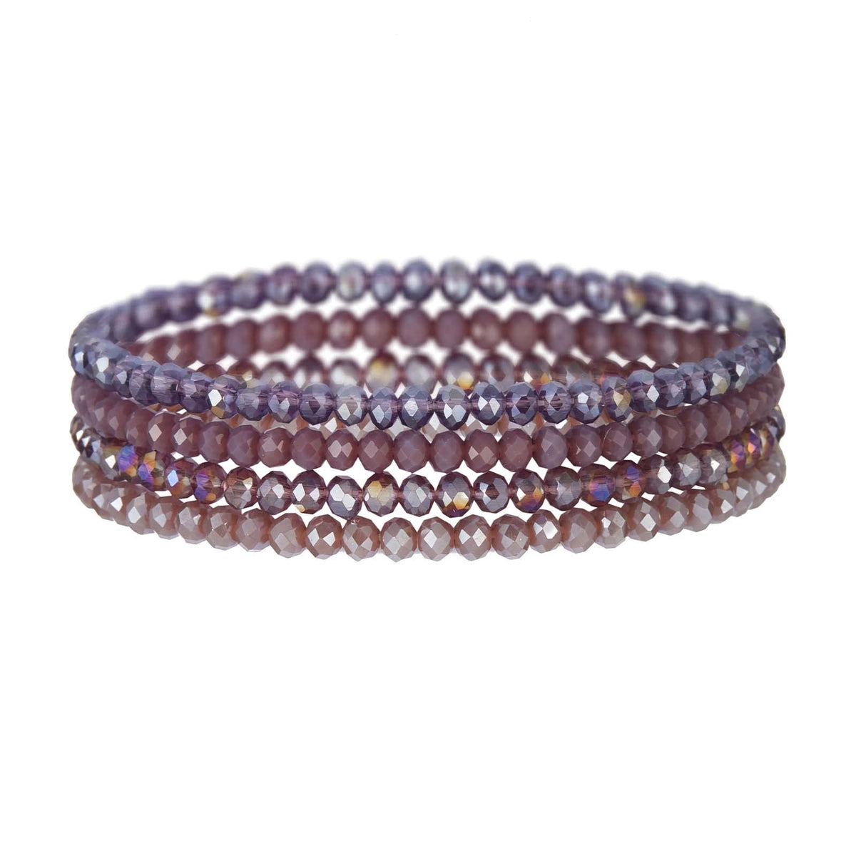 Noessla Beaded Boho Stretch Bracelet Colorful Stackable Crystal Beads Bracelets Trendy Costume Jewelry Mothers Day Gifts for Women(Purple)