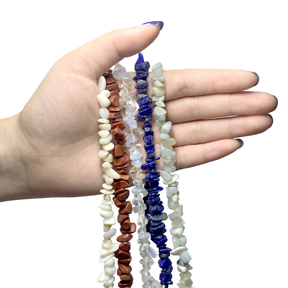 31 inches Chip Stone Loose Gemstones Beads Drilled Strand for Jewelry Making (Gold Sand Stone)