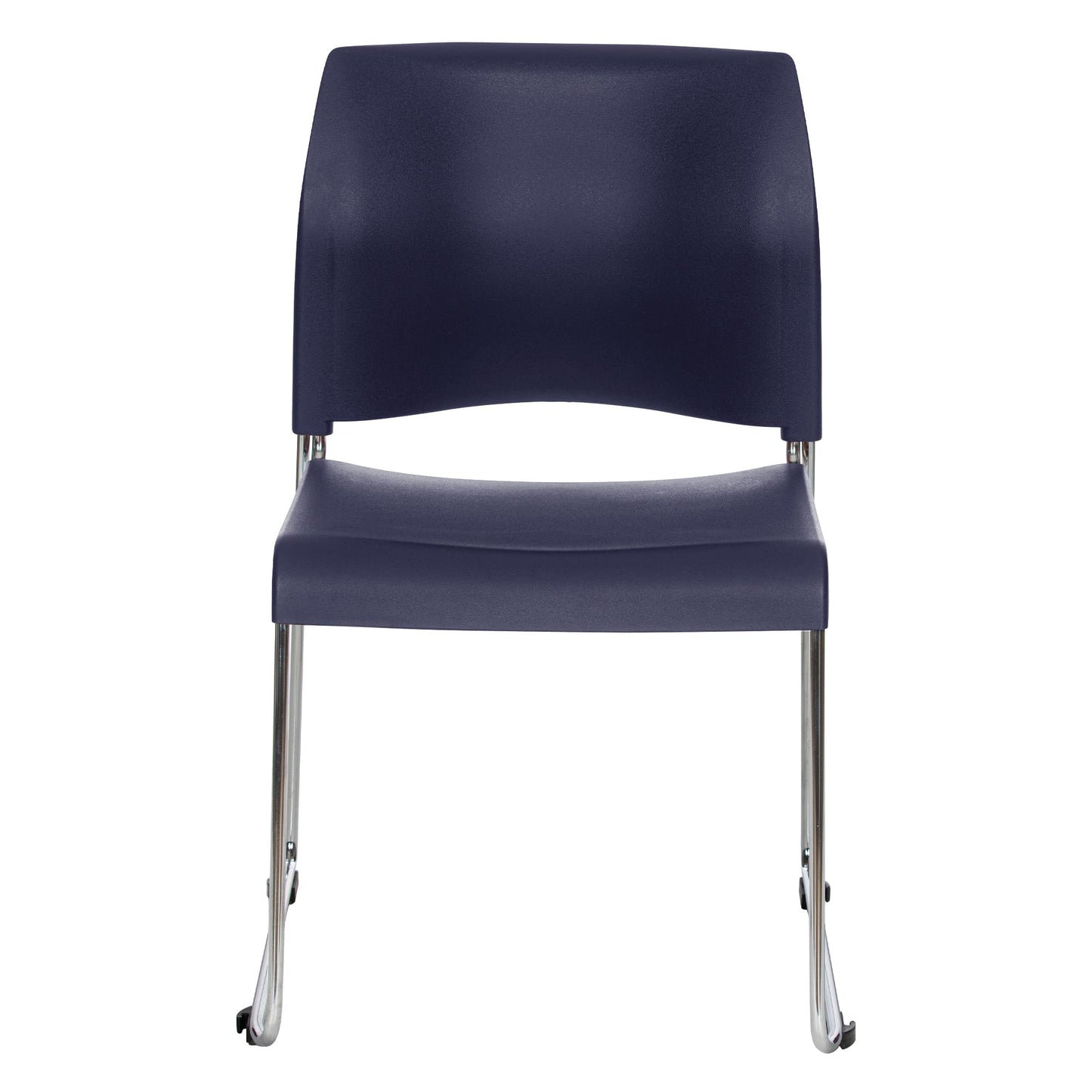 OEF Furnishings OEF8804-11-04/4 Commercial Stack Chair (Hard Plastic Seat and Back, Midnight Blue, Chrome Frame, 4-Pack)