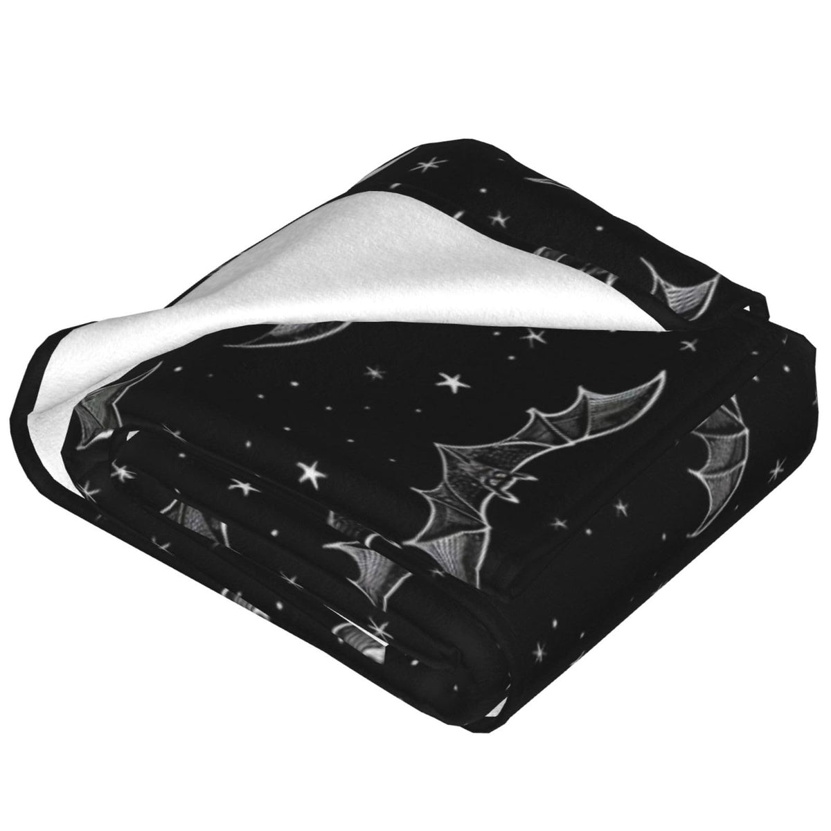 Bat Blanket, 50x60in, Soft Cozy Lightweight Flannel Throw with Goth Spooky Night Sky, Gifts Blankets for Women, Kids, Gothic Halloween Lovers, Travel Bed Living Room Home Decor
