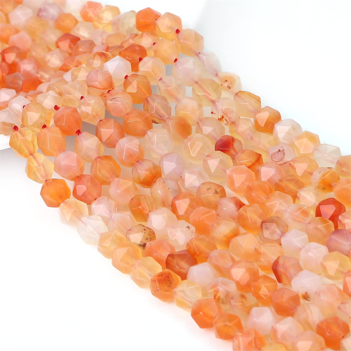BEADIA Faceted Natural Sunstone Stone Round Beads 6mm 36cm/Strand for Jewelry Making